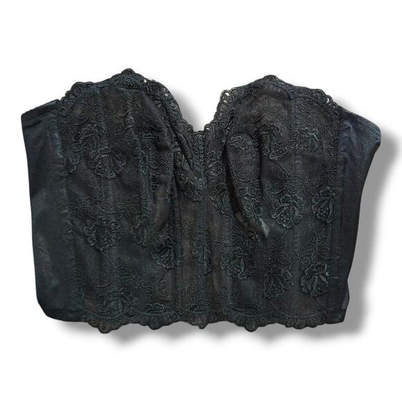 Victoria's Secret Other - Victoria's Secret Women's Black Floral Lace Bustier Corset Top 36B